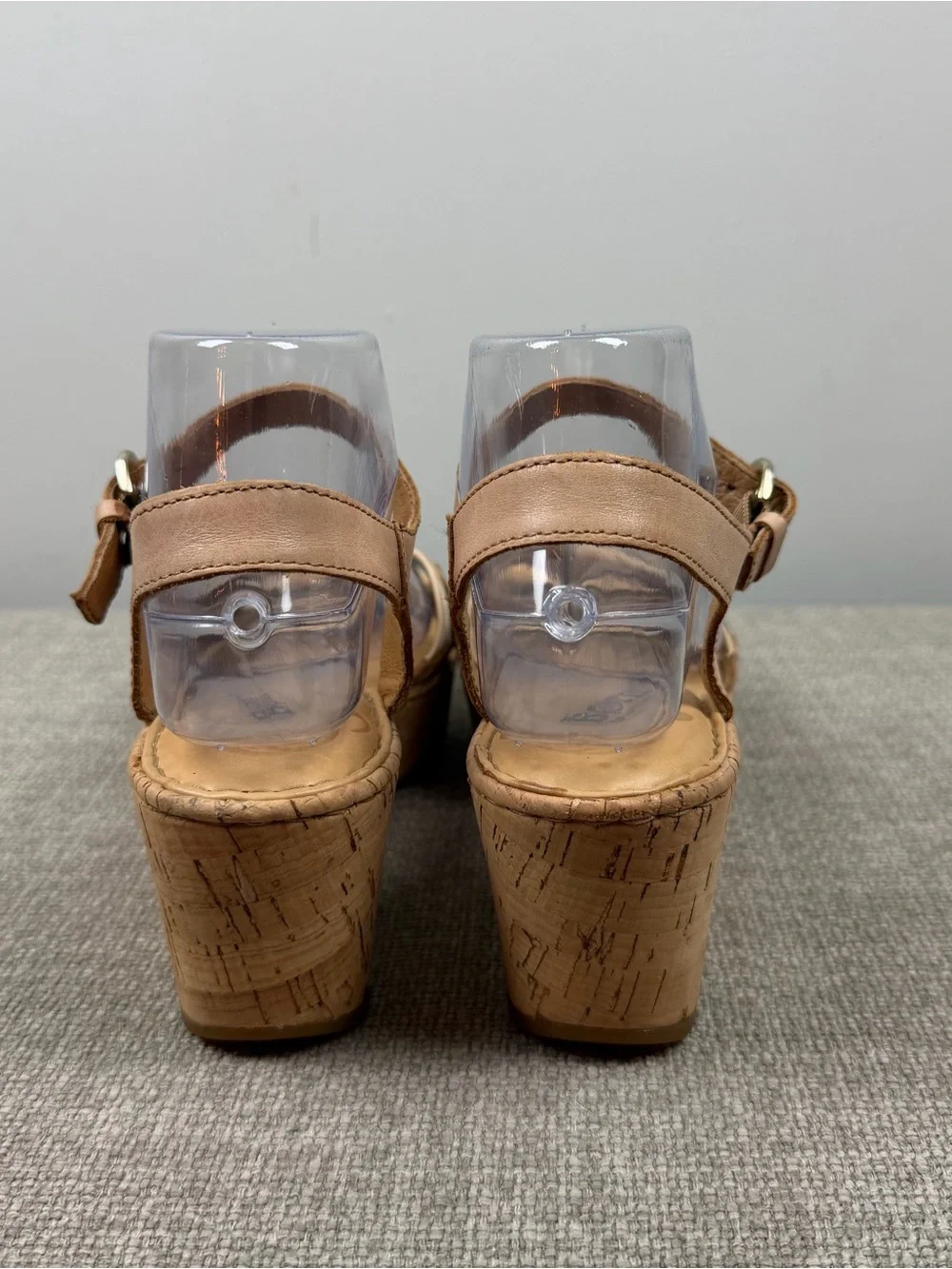 Born Cork Platform Leather Twist Strap Comfort Wedge Sandals Size 8 D58141 Boho